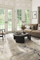 Asterlane Marble Ivory Cream & Dark Brown Color Rug - Asterlane